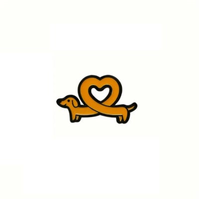Pin esmaltado diseño de salchicha corazón