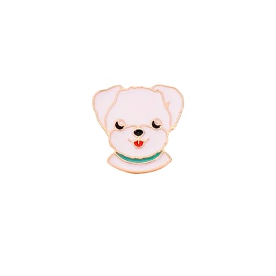Pin esmaltado diseño de perro maltés