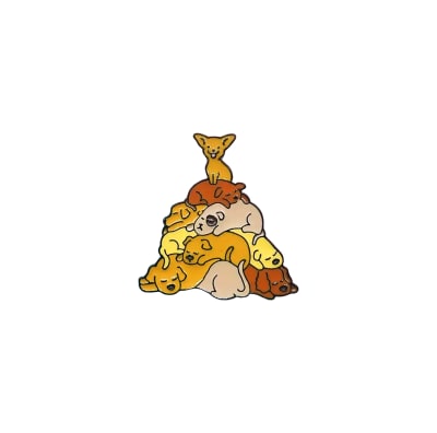 Pin esmaltado diseño de perritos en forma de pirámide