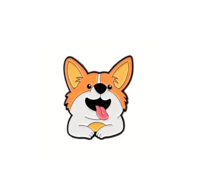 Pin esmaltado diseño de perrito corgi alegre