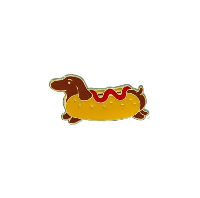 Pin esmaltado diseño de perro salchicha Hot Dog