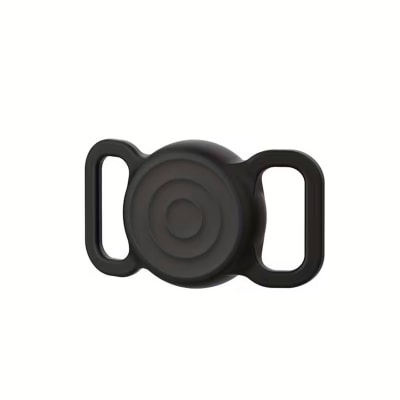 Funda protectora para Airtag para collar de perro y gato color negro