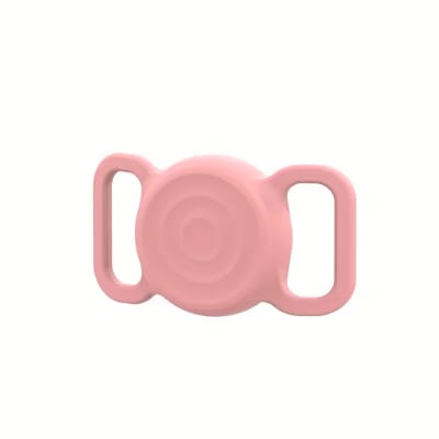 Funda protectora para Airtag para collar de perro y gato color rosado
