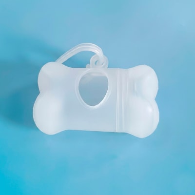 Dispensador de bolsas forma de huesito transparente