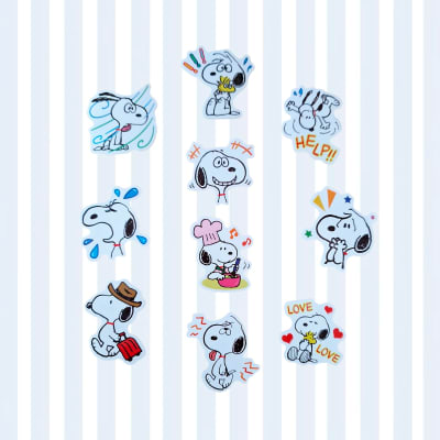 Set de 10 stickers ilustrados de Snoopy modelo 2