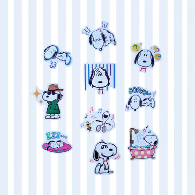 Set de 10 stickers ilustrados de Snoopy modelo 3