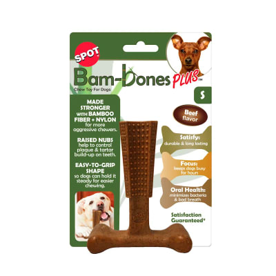 Bam-bones juguete masticable en T sabor carne