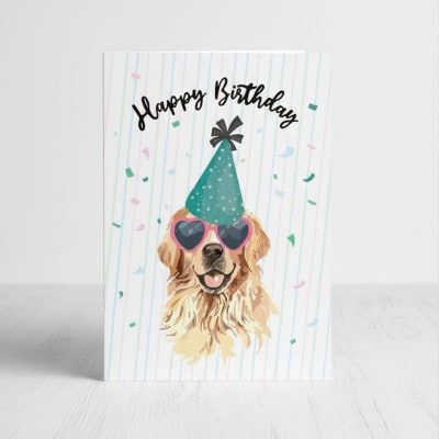 Tarjeta de cumpleaños de perro Golden Retriever