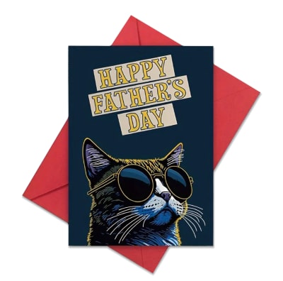 Tarjeta por el día del padre Cool cat 