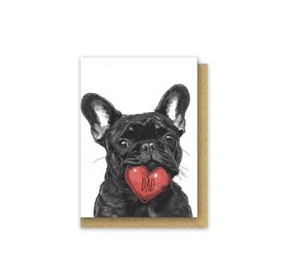 Tarjeta por el día del padre perro bulldog francés