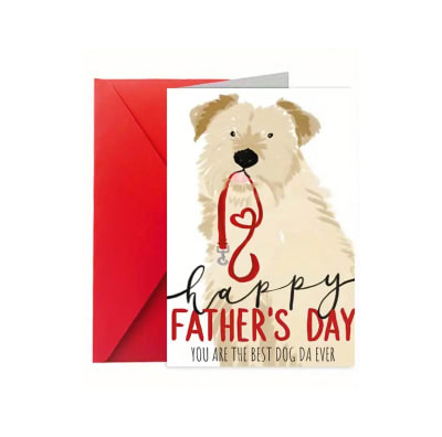 Tarjeta por el día del padre perro peludo