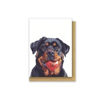 Tarjeta por el día del padre perro rottweiler