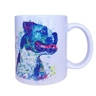 Tazón blanco Whee Dog Lover Bóxer