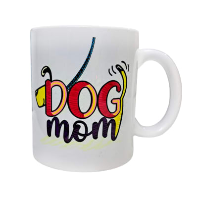 Tazón Blanco Dog Mom Silueta de Whee (Para toda mamá petlover)