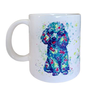 Tazón blanco Whee Dog Lover Perro Poodle