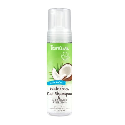 TropiClean shampoo en seco para gatos agua de coco 220 ml