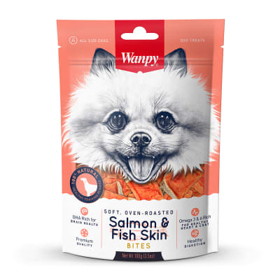 Snack para perro Wanpy Salmon & Fish Skin