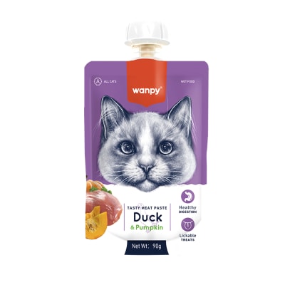 Snack húmedo para gato Wanpy Tasty Meat Duck & Pumpkin