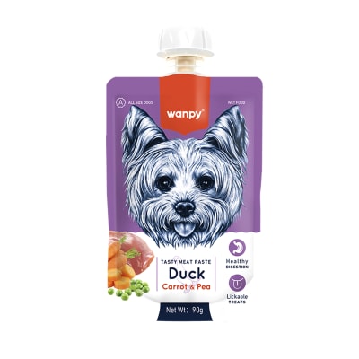 Snack húmedo para perro Wanpy Tasty Meat Paste Duck, Carrot & Pea