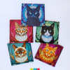 Posavasos de gato naranjo estilo vitral (1 Unidad) 3
