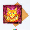 Posavasos de gato naranjo estilo vitral (1 Unidad) 0