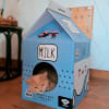 BRNX Casa para gatos maxi diseño caja de leche azul 2