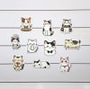 Set de 10 stickers de gatitos blancos y grises ilustrados 2