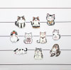 Set de 10 stickers de gatitos blancos y grises ilustrados 4