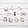 Set de 10 stickers de gatitos blancos y grises ilustrados 5