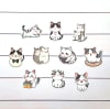 Set de 10 stickers de gatitos blancos y grises ilustrados 6