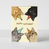 Tarjeta de Cumpleaños con diseño de cuatro Gatitos Happy Birthday! 0