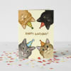 Tarjeta de Cumpleaños con diseño de cuatro Gatitos Happy Birthday! 2
