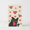 Tarjeta de San Valentin con diseño de gatito enamorado 0