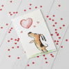 Tarjeta de San Valentin con diseño de perrito persiguiendo un corazón 2