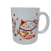 Tazón blanco Whee Cat Lover Maneki-neko rojos 2