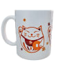 Tazón blanco Whee Cat Lover Maneki-neko rojos 4