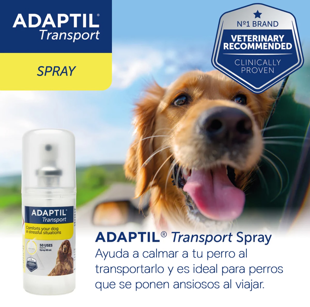 ADAPTIL Transport Spray reductor de estrés para perros 60ml2
