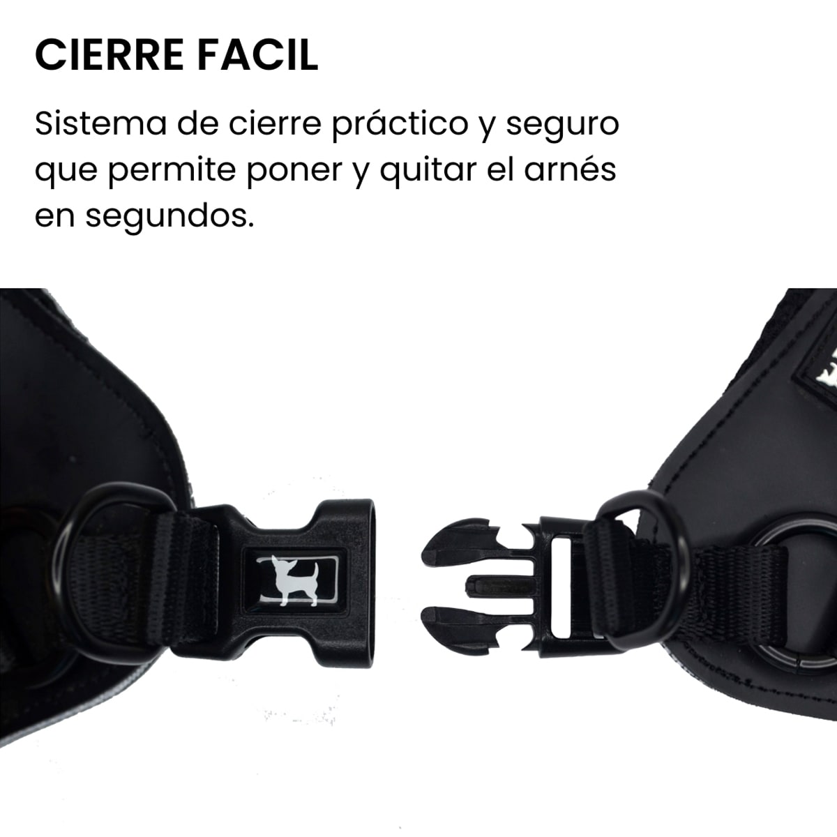Petlounge Arnés Easy Glam negro para perros6