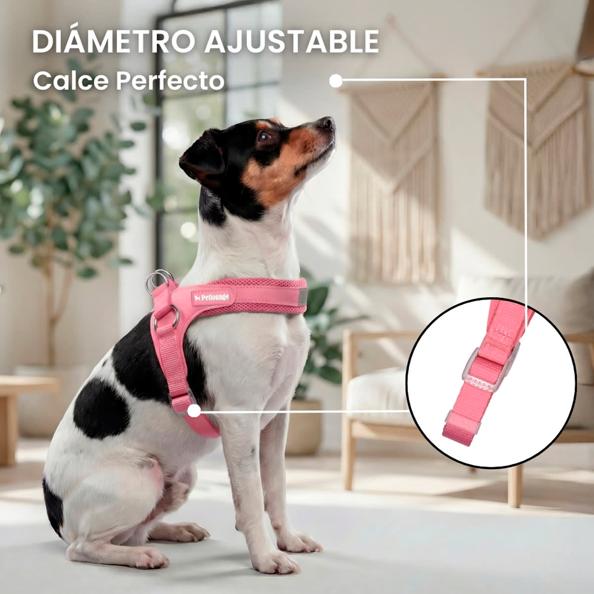 Petlounge Arnés Easy Glam rosado para perros4