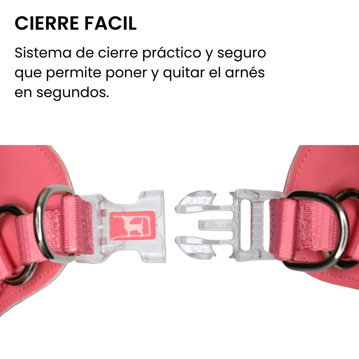 Petlounge Arnés Easy Glam rosado para perros6