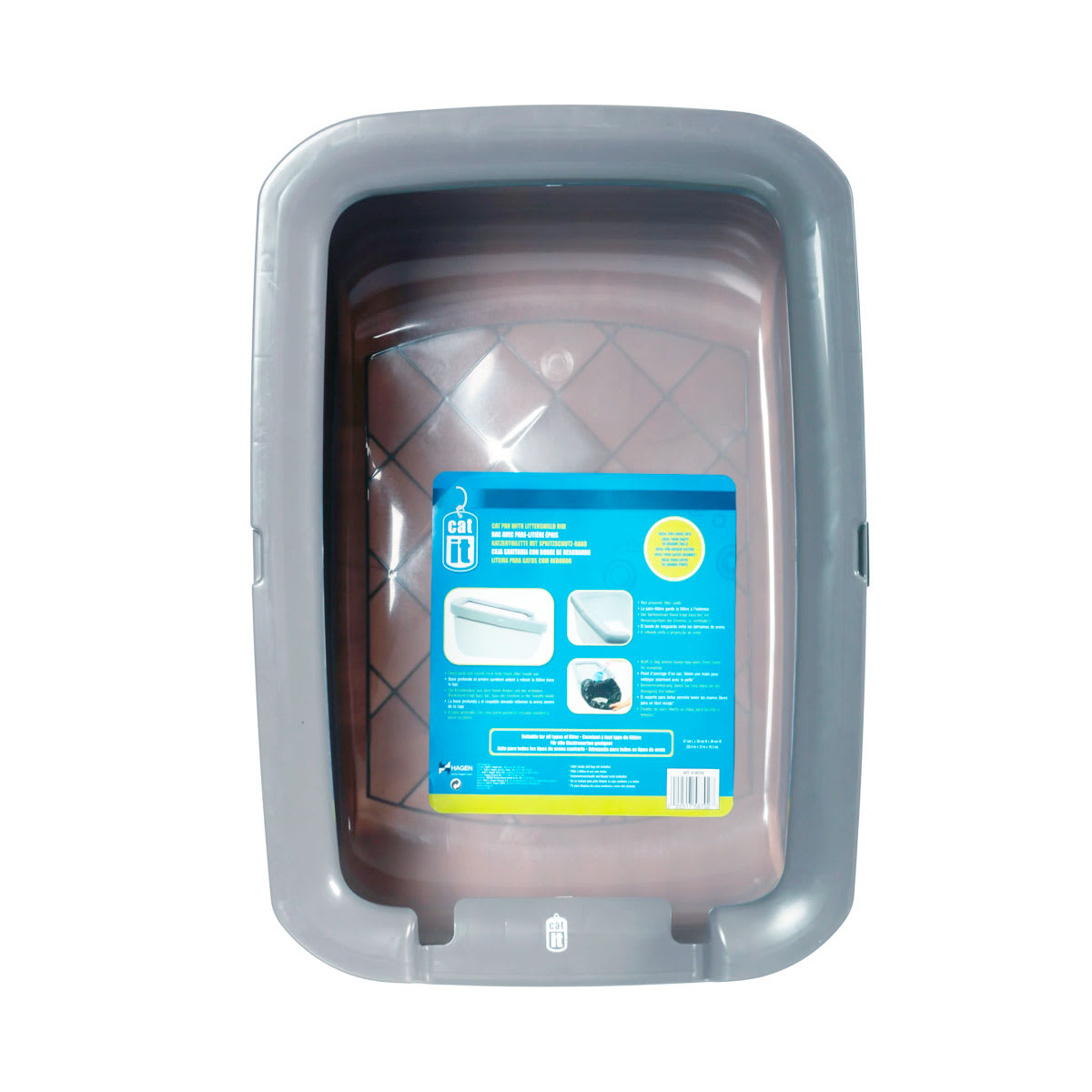 Baño abierto grande con borde gris claro para gatos Catit2