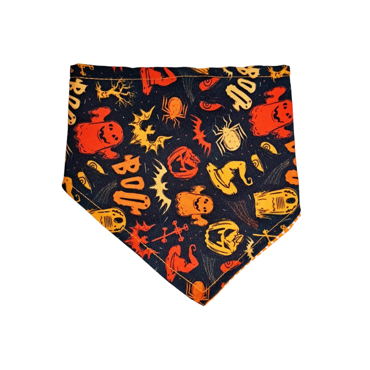 Bandana para perro por Halloween Black Orange Boo Dylan's Design 1