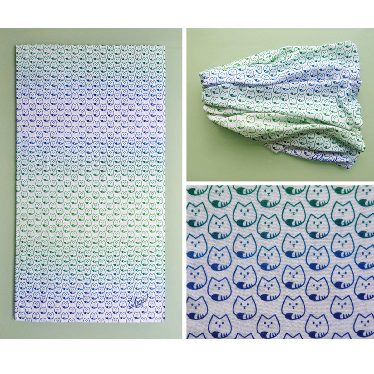 Bandanas Whee Pattern Gatos Azules 1