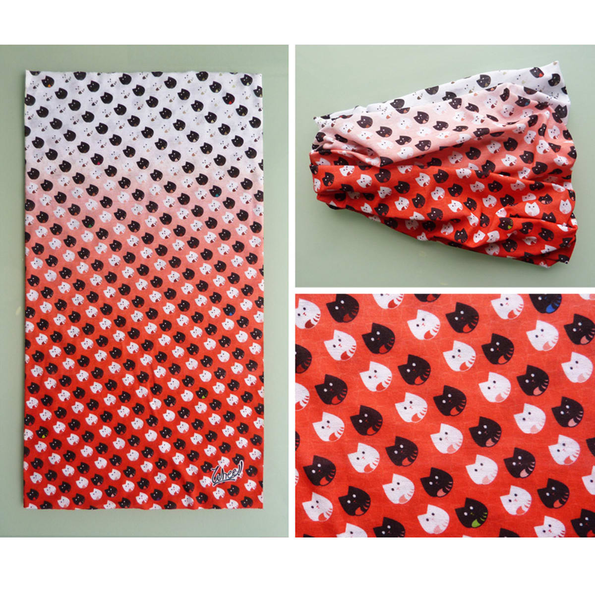 Bandanas Whee Pattern Gatos Rojos 1