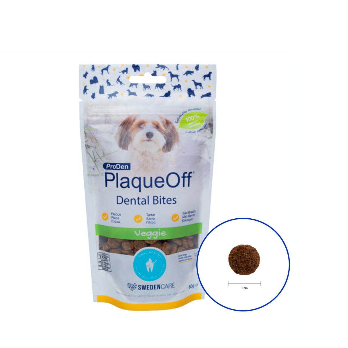 SuniPet PlaqueOff Dental Bites para perros pequeños 60 gr2