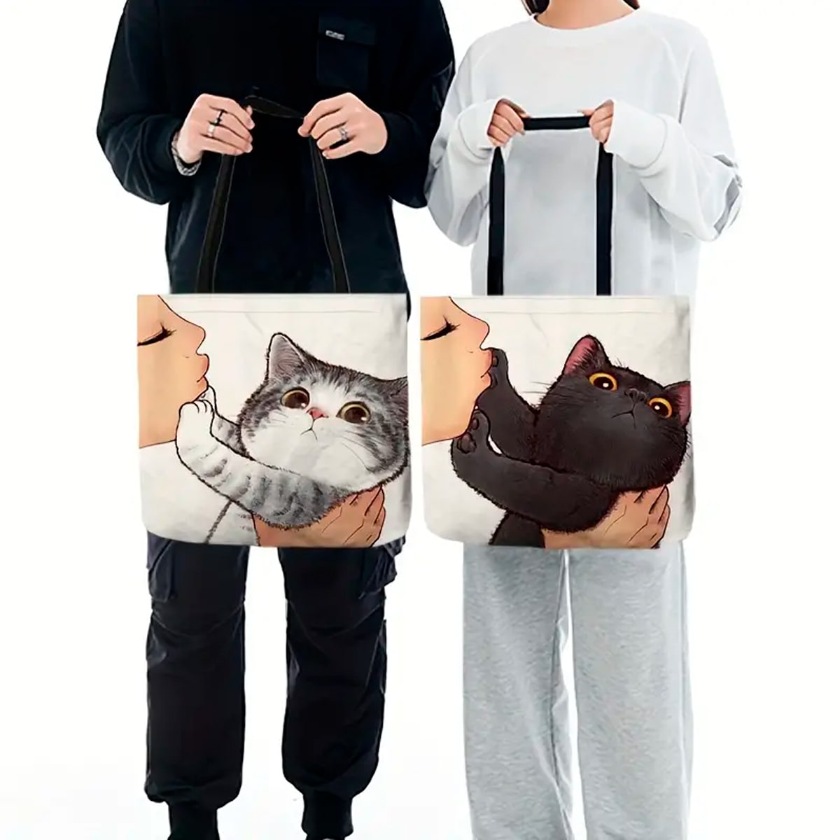 Bolso Tote con diseño de gatito siamés2