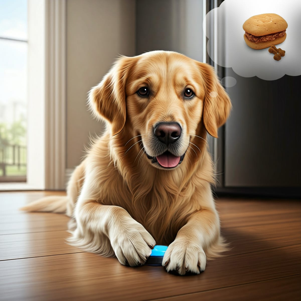 Botón de adiestramiento grabable para mascotas azul2