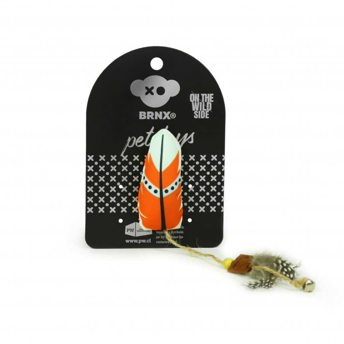BRNX juguete Cat Maxi Toy pluma naranja 1
