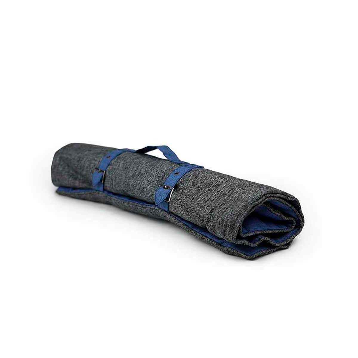 BRNX Sobrecama de botella reciclada reversible azul y gris1