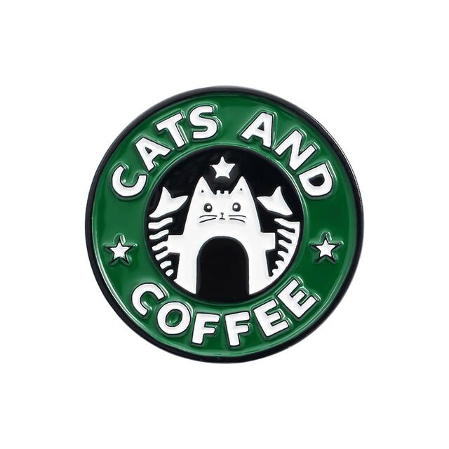 Pin esmaltado diseño de Cats and coffee 1